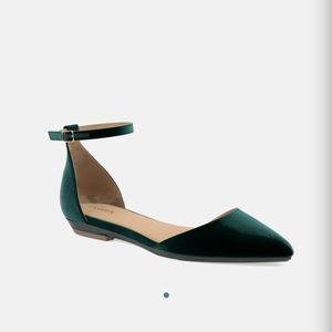 Beautiful Pashion Forest green d'orsay 3" and flat